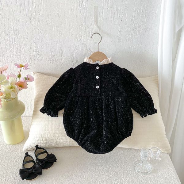 預購秋款女寶蝴蝶結連身衣尺寸66-100 