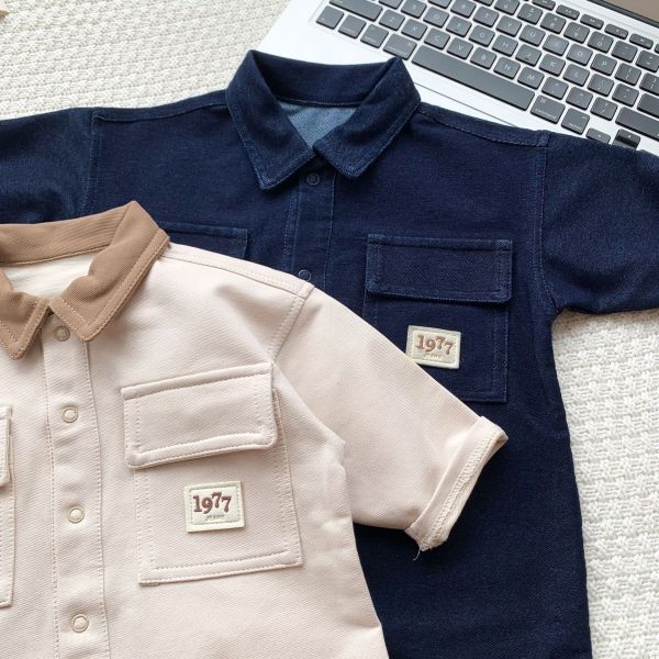 預購秋款男寶牛仔連身衣尺寸66-100 