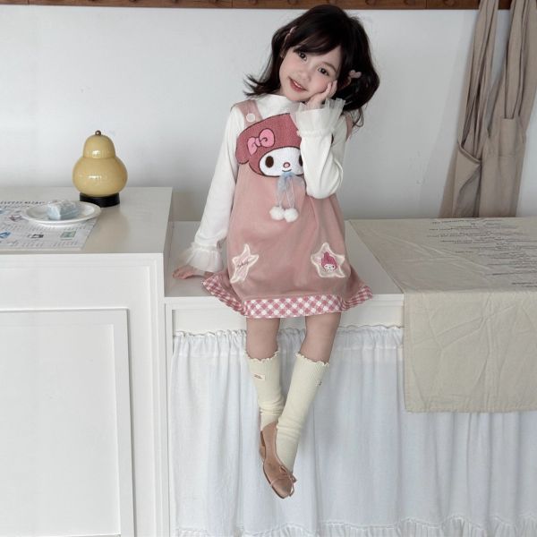 預購秋款女童美樂蒂可愛真2件洋裝尺寸100-150 