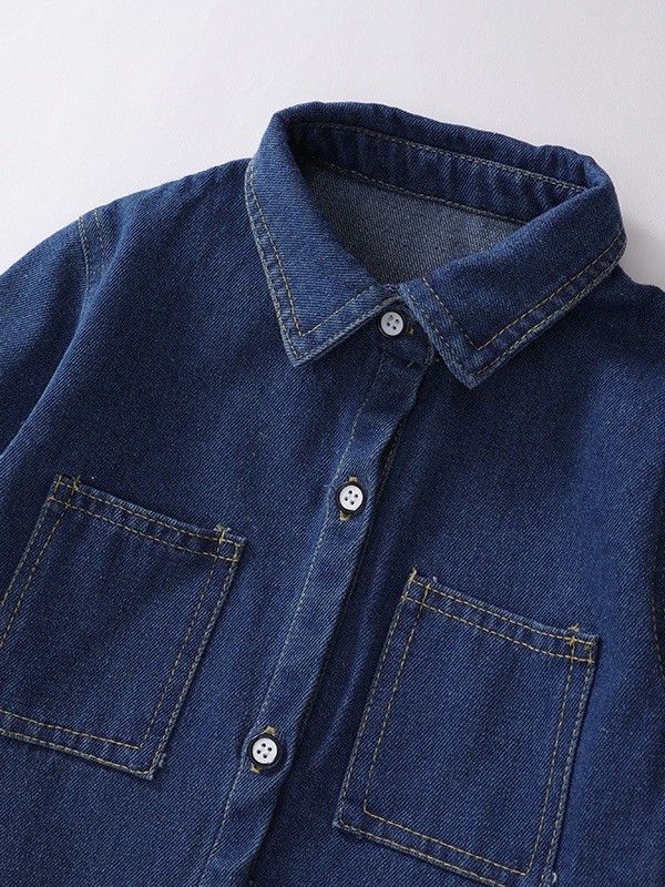 預購秋款女童牛仔洋裝裙 尺寸90-130 