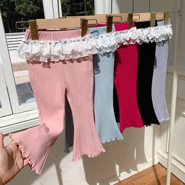 預購秋款女童蕾絲褲裙喇叭褲尺寸90-150 