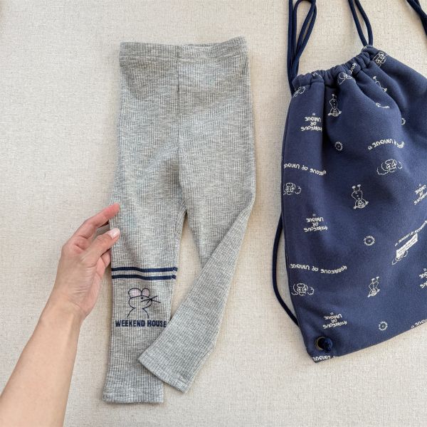 預購秋款女童條紋內搭褲尺寸80-130 