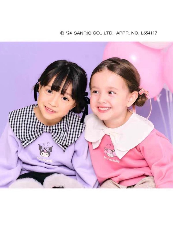 預購冬款女童日系卡通翻領上衣尺寸90-140 