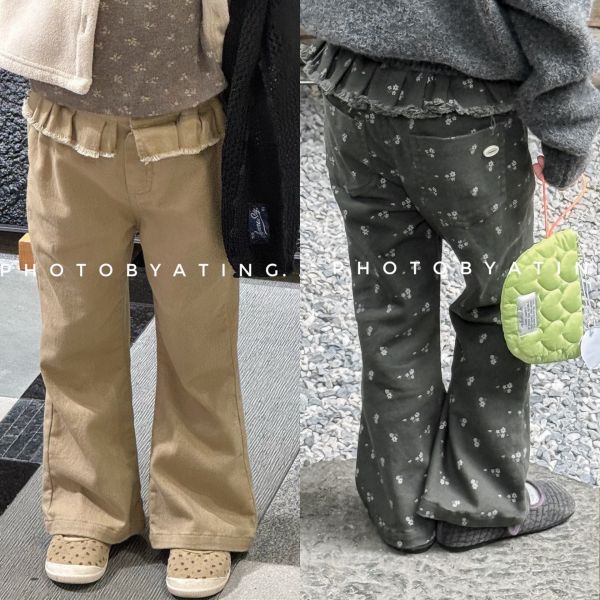 預購秋款女童喇叭褲長褲尺寸80-130 