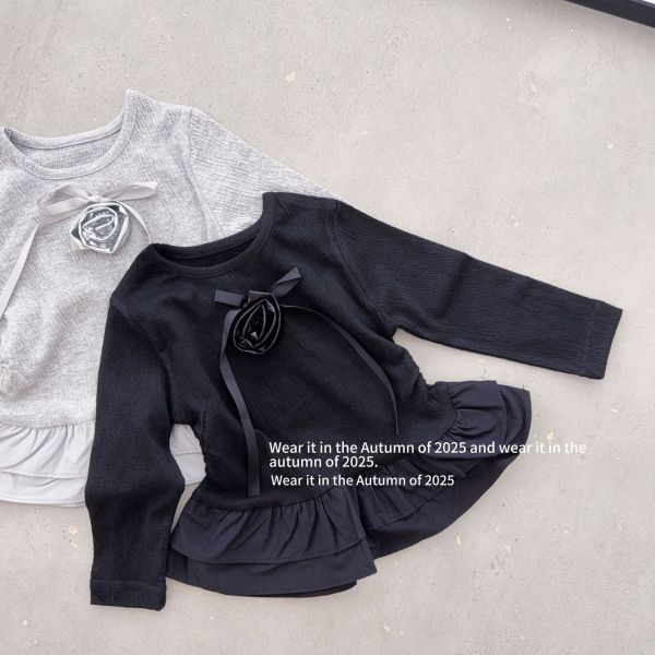 預購秋款女童花朵小香風上衣尺寸90-150 