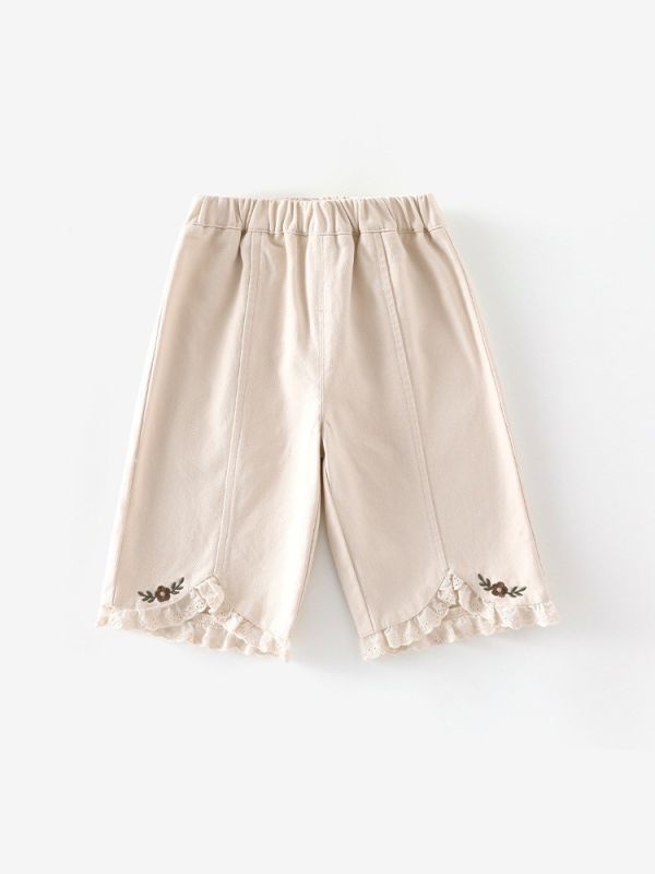 預購秋款女童花邊設計直筒褲尺寸73-120 