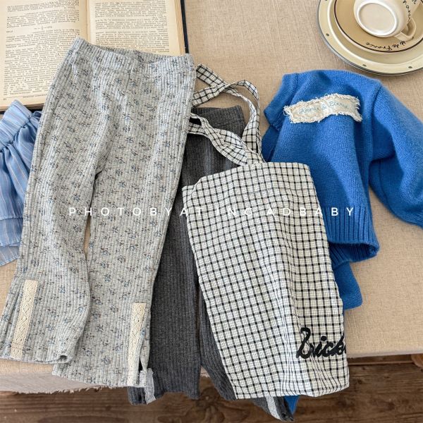 預購秋款女童刺繡內搭褲尺寸80-130 