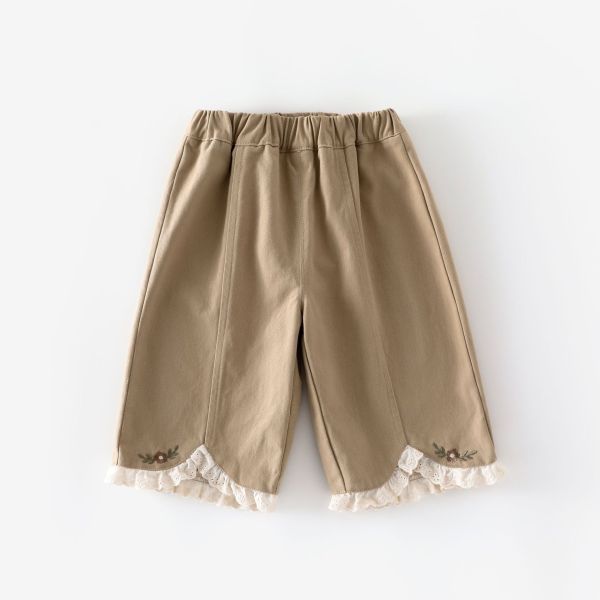 預購秋款女童花邊設計直筒褲尺寸73-120 
