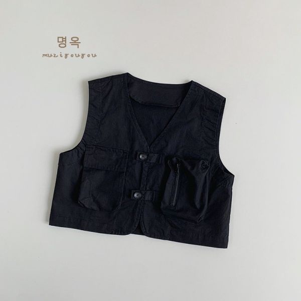 預購秋款男女童百搭工裝背心尺寸80-130 