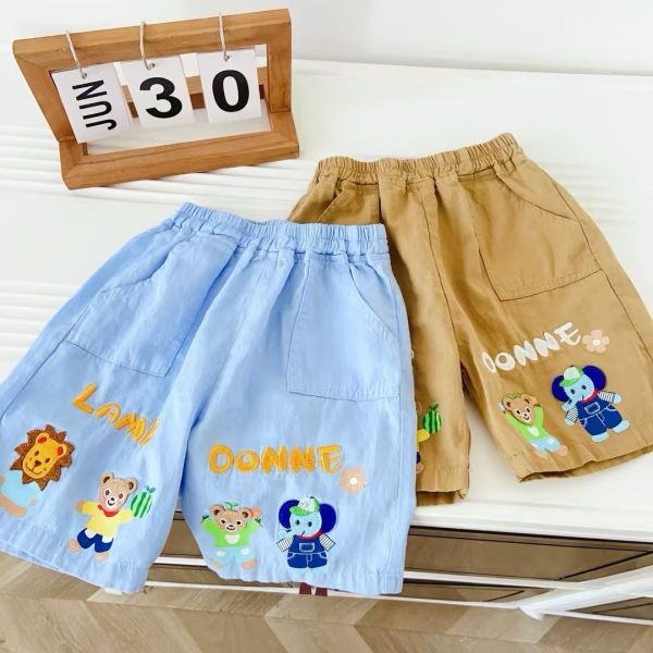 【預購】夏款-男童日單動物刺繡褲 