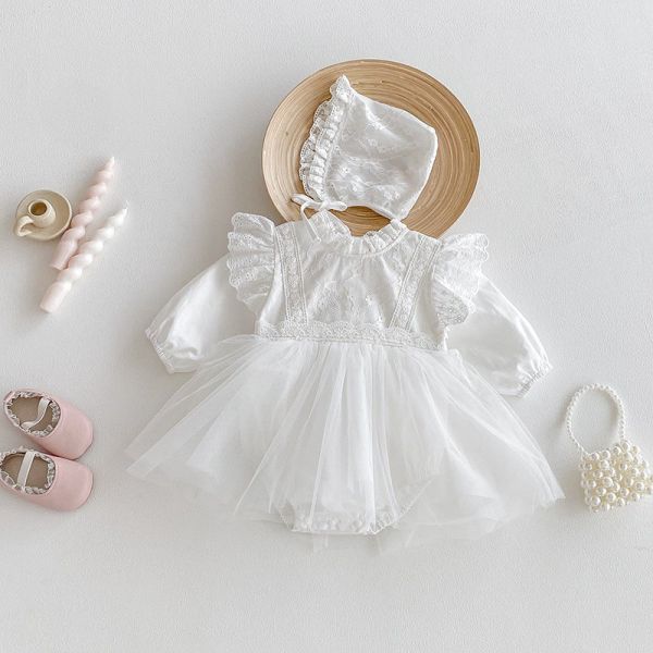 預購秋款女童網紗包屁衣含帽尺寸66-90 