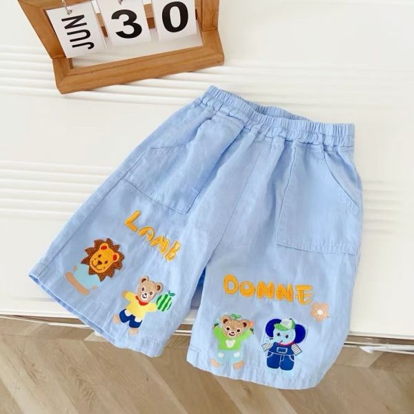 【預購】夏款-男童日單動物刺繡褲 