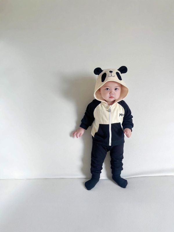 預購夏款男女童熊貓套裝尺寸73-110 