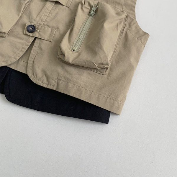 預購秋款男女童百搭工裝背心尺寸80-130 