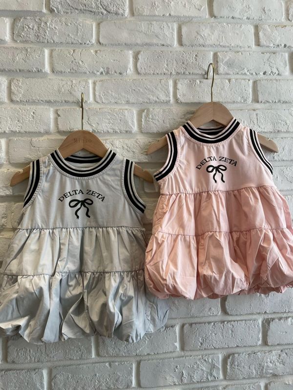 26022-2現貨夏款女童粉色蝴蝶結蓬蓬洋裝尺寸80-120 