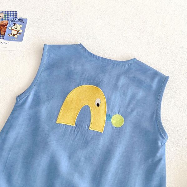 【預購】夏款--刺繡童趣牛仔天絲連身衣 
