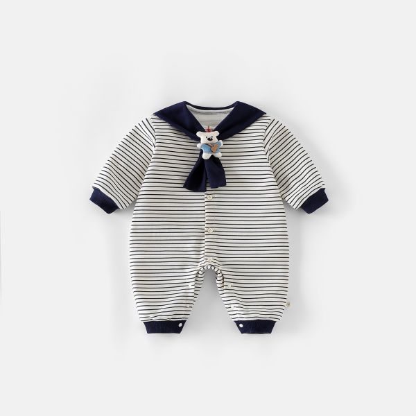 預購男女寶海軍領玩偶連身衣/洋裝手足款尺寸66-120 