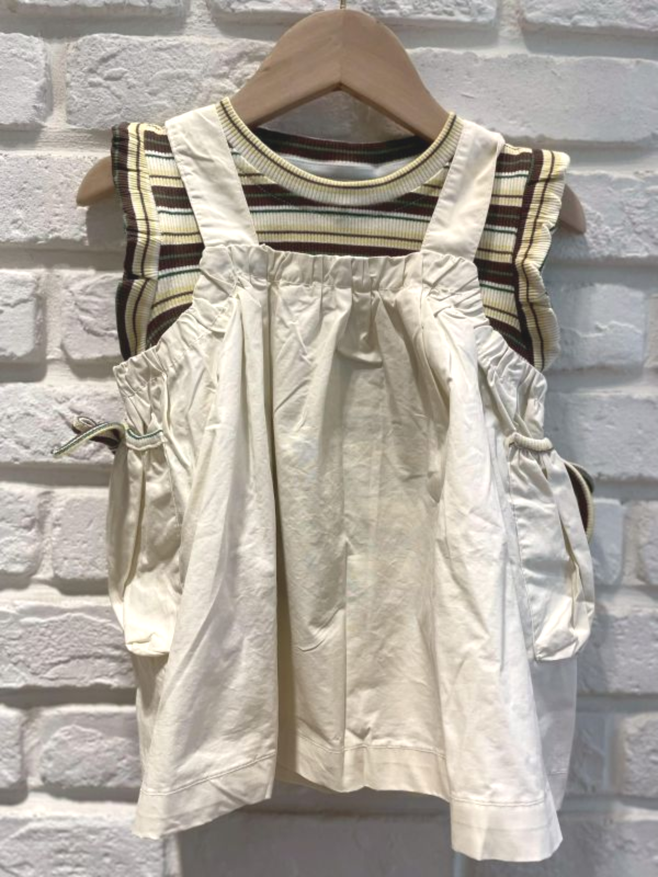 26059現貨夏款女童上衣條紋套裝尺寸80-120 