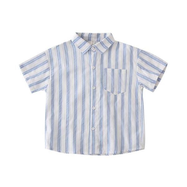 預購夏款韓系條紋襯衫親子裝 