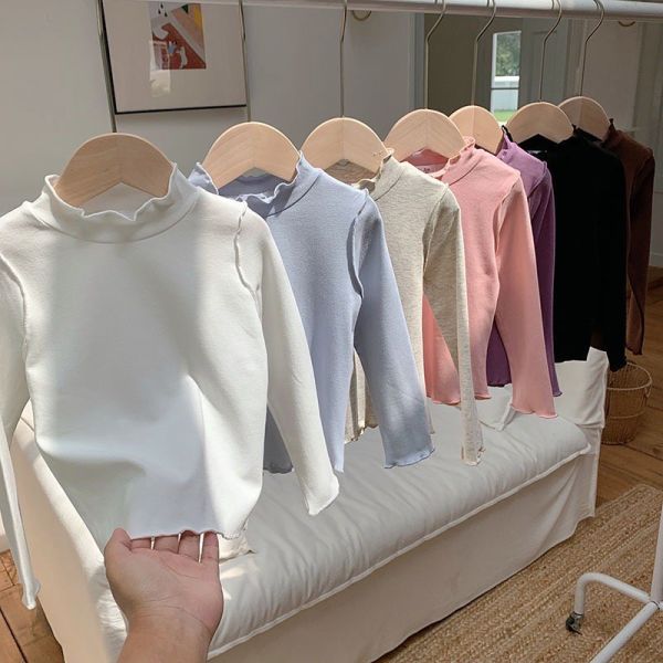 預購秋款女童木耳邊內搭上衣尺碼90-150 