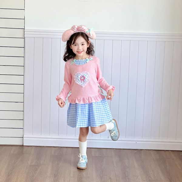 預購秋款女童芭蕾風百摺裙洋裝尺寸100-150 