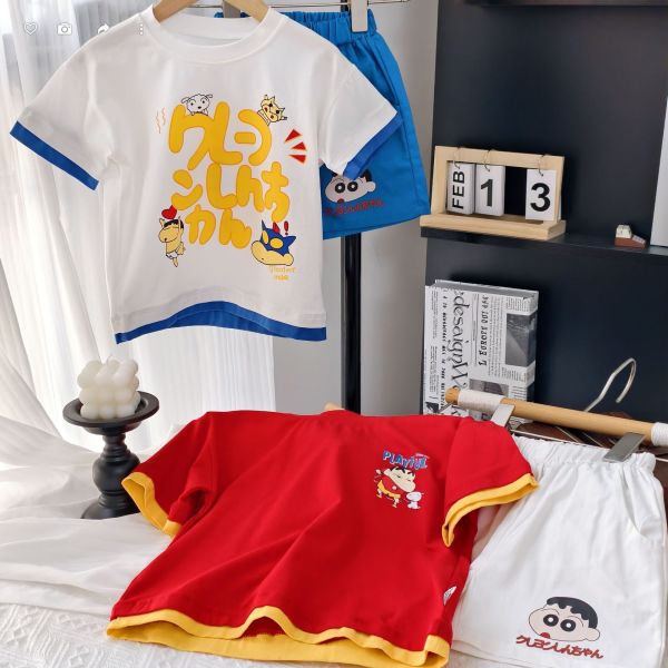 預購夏款男女童蠟筆小新套裝 