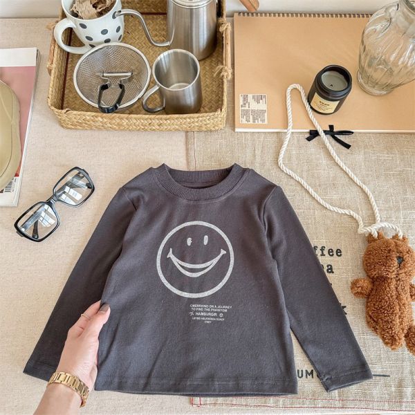 預購秋款男女童微笑上衣尺寸80-130 