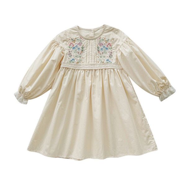 預購秋款女童法式蕾絲花邊公主連衣裙 尺寸90-140 