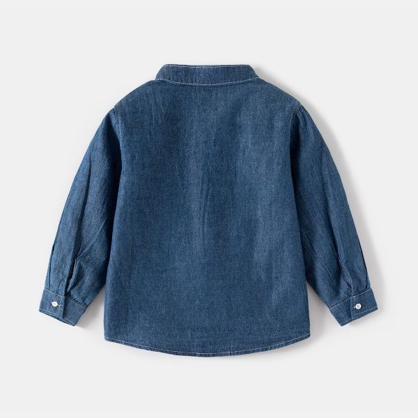 預購秋款男童牛仔休閒襯衫上衣尺寸90-130 