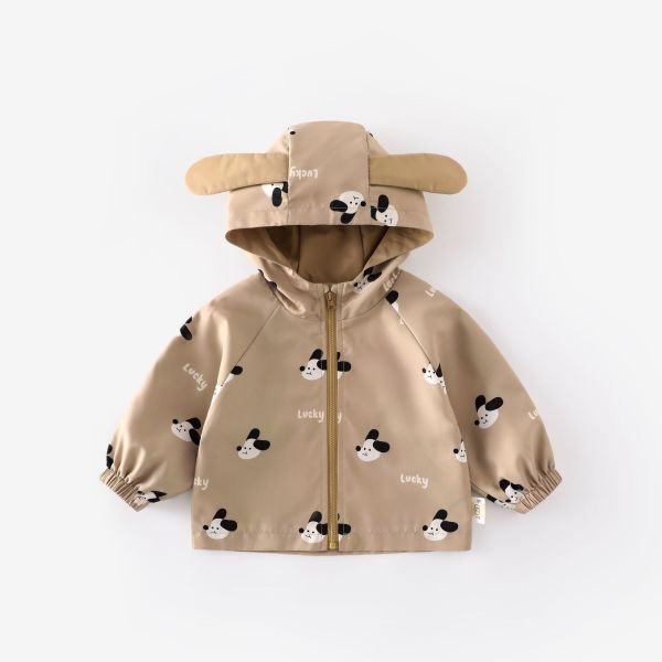 預購秋款男童狗狗連帽外套尺寸73-120 