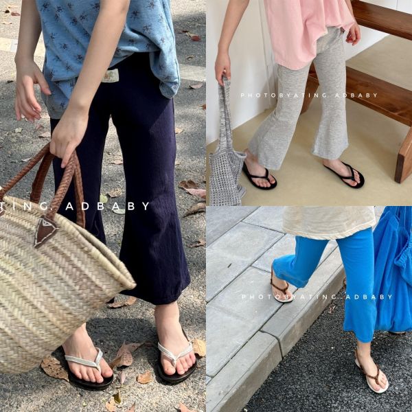 預購ins夏款女童韓版九分褲喇叭褲 