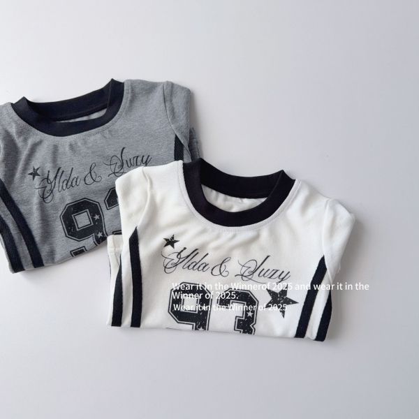 預購秋款女童辣妹款修身數字上衣尺寸90-150 