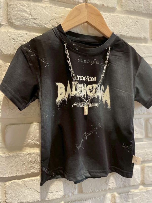 2666現貨夏款男童潮酷潑墨項鍊（可拆）上衣尺寸90-130 