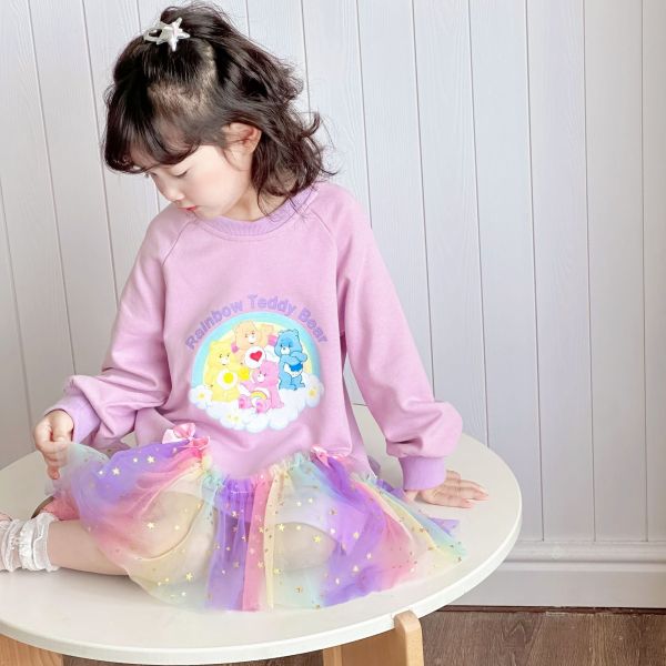 預購秋款日系甜美網紗公主洋裝尺寸100-150 