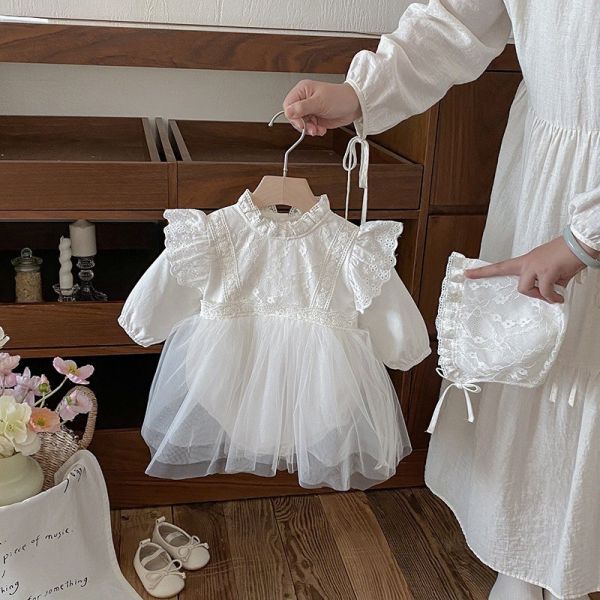 預購秋款女童網紗包屁衣含帽尺寸66-90 