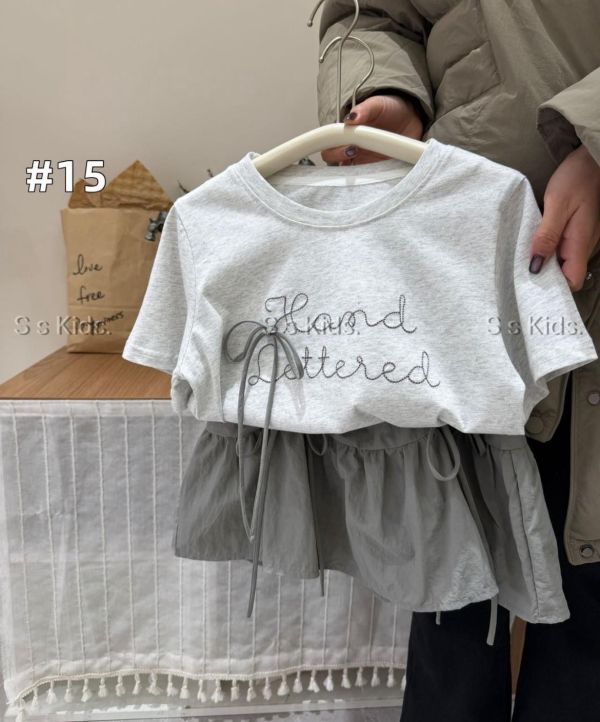 2615現貨夏款女童蝴蝶結套裝尺寸110-150 