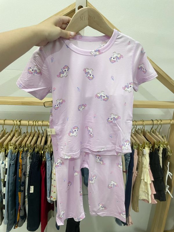 現貨女童純棉獨角獸七分褲套裝附實拍 