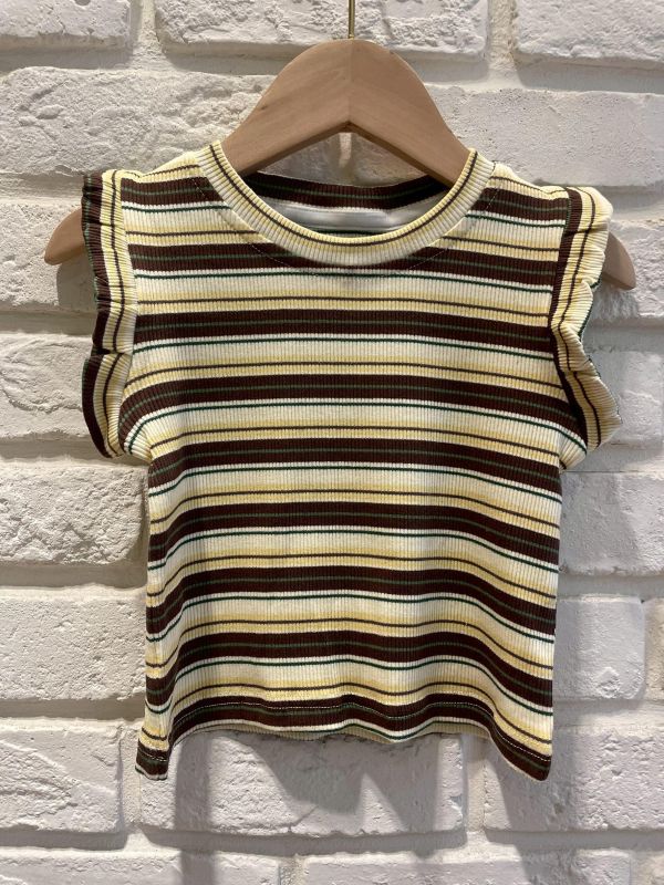 26059現貨夏款女童上衣條紋套裝尺寸80-120 