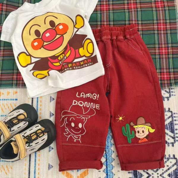 現貨日單男女童原田梭織長褲 