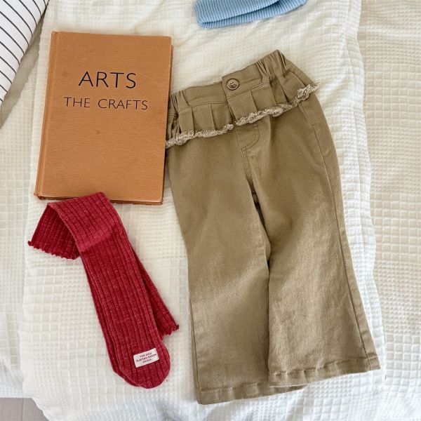 預購秋款女童喇叭褲長褲尺寸80-130 