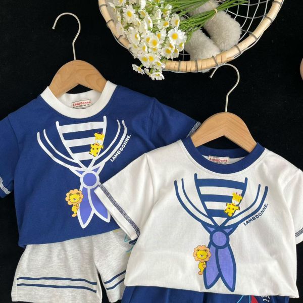 預購夏款男童日系獅子休閒套裝 