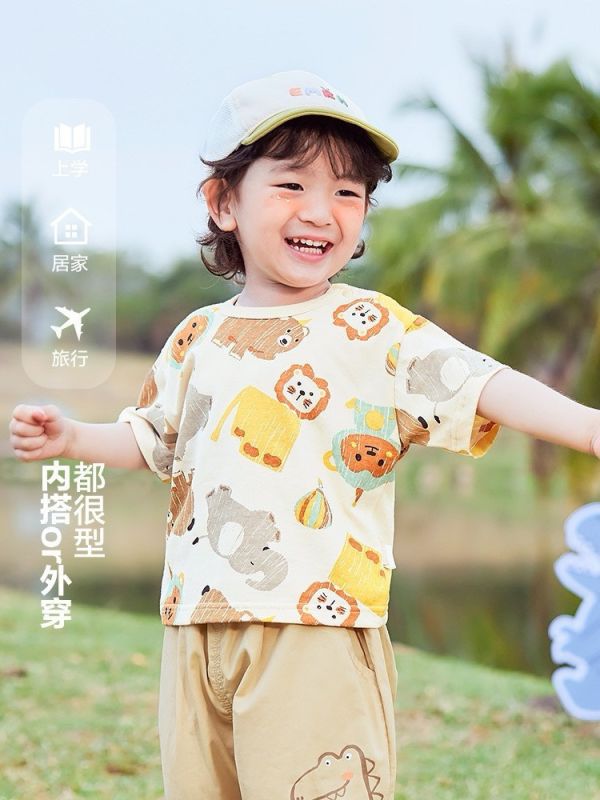 【預購】夏款-男女寶寶動物純棉上衣 