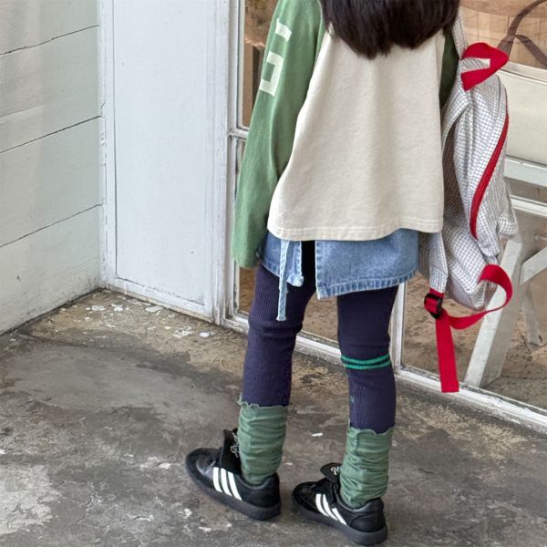 預購秋款女童條紋內搭褲尺寸80-130 