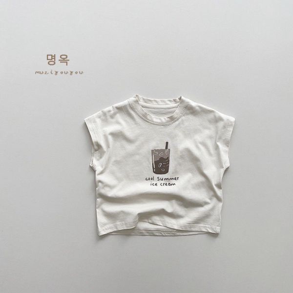 預購夏款男女童飲料背心上衣-寬鬆版型 尺寸80-130 