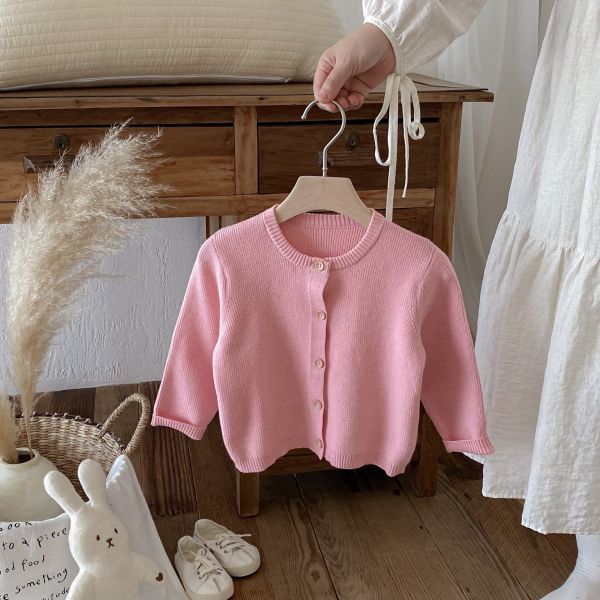 預購秋款女童春秋針織毛衣外套 尺寸80-130 