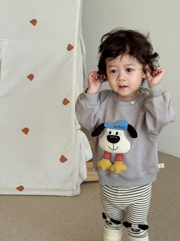 預購秋款男女童可愛立體狗狗玩偶套裝尺寸73-120 