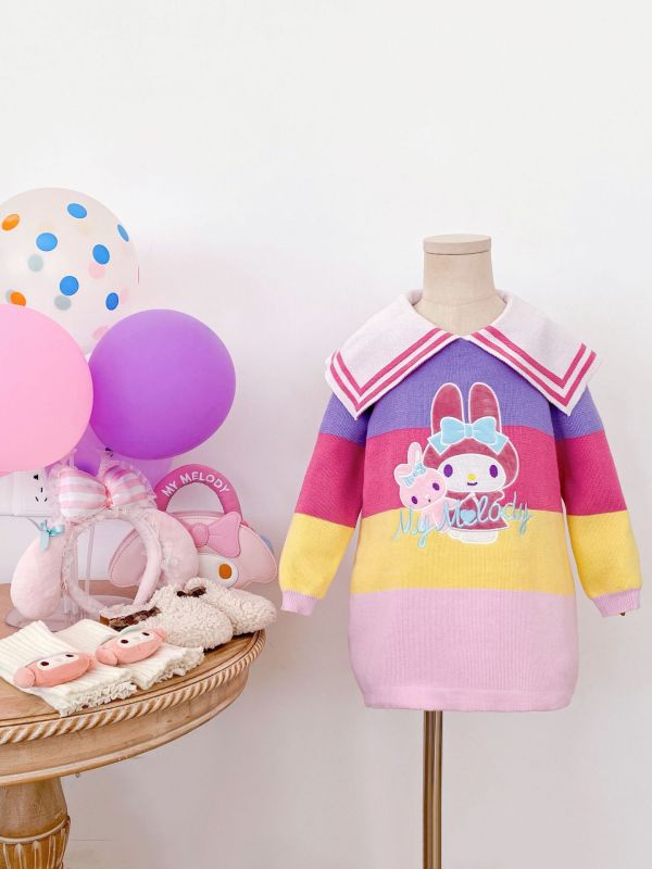 預購秋款設計師品牌日系美樂蒂公主針織洋裝 