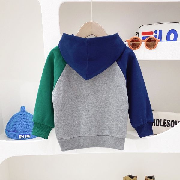 預購秋款男童美式熊熊帽T上衣尺寸100-150 