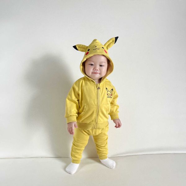 預購秋款男女童皮卡丘套裝尺寸73-110 