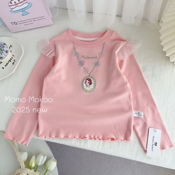 預購秋款女童德絨刺繡項鏈公主上衣尺寸100-140 